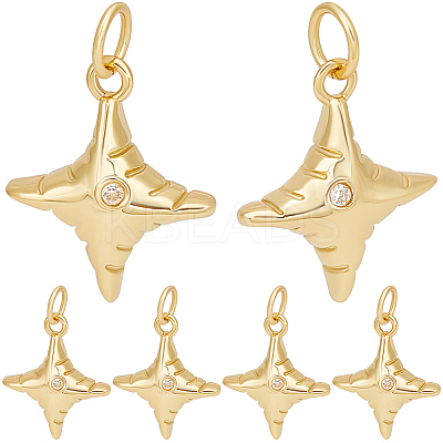 6Pcs Rack Plating Brass Pendants KK-BBC0012-56-1