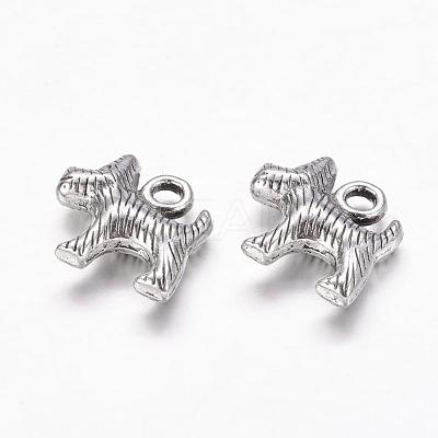 Tibetan Style Alloy Puppy Pendants X-TIBEP-990-AS-FF-1