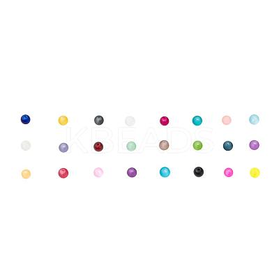 24 Colors Transparent Glass Beads FGLA-JP0001-03-4mm-1