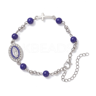Zinc Alloy Enamel Link Bracelets BJEW-JB12751-01-1