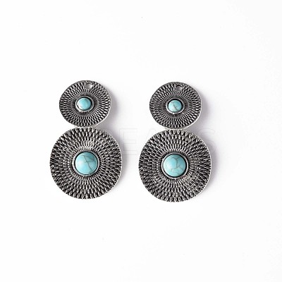 Synthetic Turquoise Pendants PALLOY-N157-035-1
