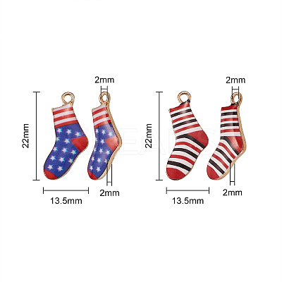 20Pcs 2 Colors Alloy Enamel Christmas Theme Pendants PALLOY-CJ0001-138-1