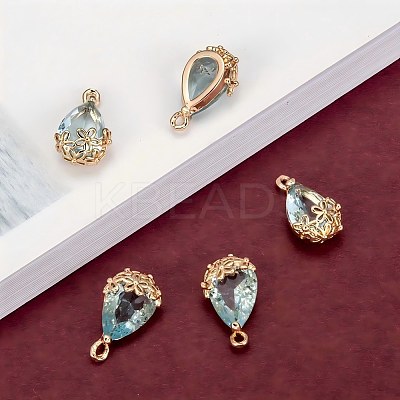 5Pcs 5 Colors Transparent Glass Pendants GLAA-YW0005-79-1
