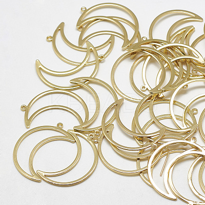 Brass Open Back Bezel Pendants KK-N200-018-1
