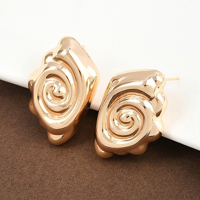 Brass Stud Earrings EJEW-H168-04G-1