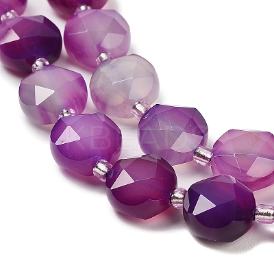Natural Banded Agate Beads Strands G-C116-A180-01A-1