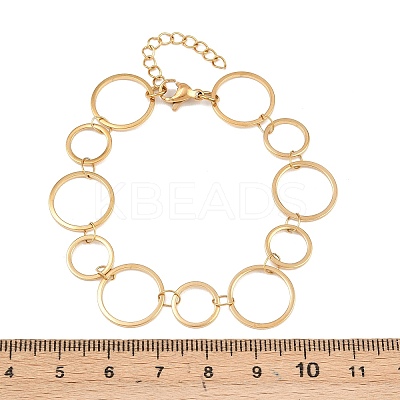 304 Stainless Steel Link Chain Bracelets for Women BJEW-P373-03C-G-1