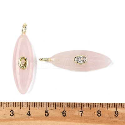 Natural Rose Quartz Pendants G-D357-01E-1
