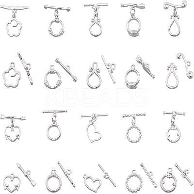 20Sets 10 Style Brass Toggle Clasps KK-FH0002-25-1