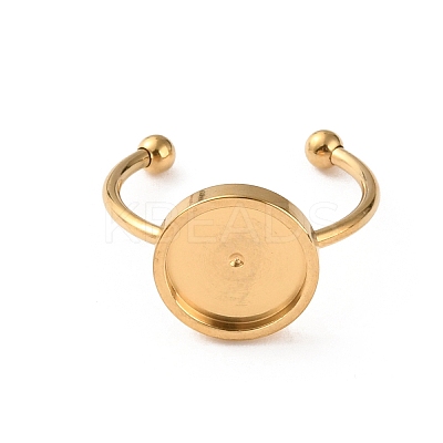 Stainless Steel Open Cuff Ring Findings FIND-WH0147-11A-G-1