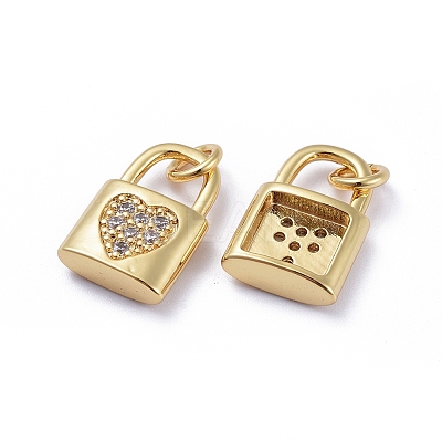 Brass Micro Pave Cubic Zirconia Pendants LS-ZIRC-G163-20G-1