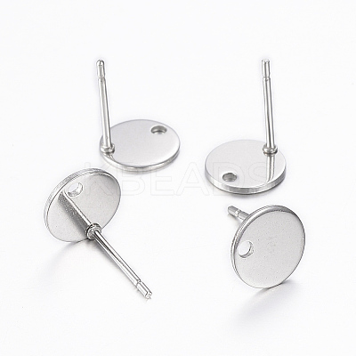 Non-Tarnish 201 Stainless Steel Stud Earring Findings LS-STAS-K154-64P-1