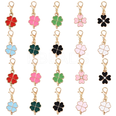 40Pcs 10 40Pcs 10 Style Alloy Enamel Pendant Decorations HJEW-YW00187-1