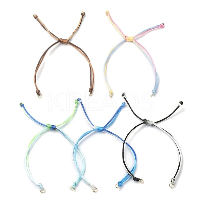 Gradient Color Adjustable Braided Nylon Cord Bracelet Making AJEW-JB01163-02-1