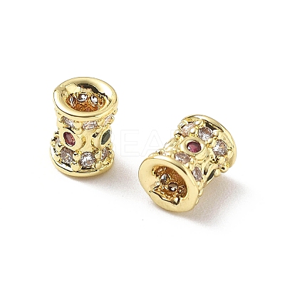 Brass Micro Pave Cubic Zirconia Beads KK-Z114-18G-1