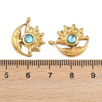 304 Stainless Steel Rhinestone Pendants STAS-Z166-24G-12-1
