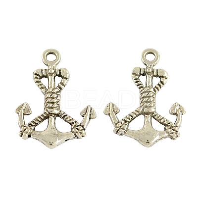 Tibetan Style Alloy Anchor Pendants TIBEP-S264-AS-FF-1