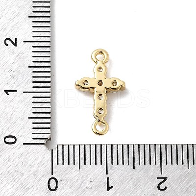 Brass Pave Clear Cubic Zirconia Connector Charms KK-H529-39B-G-1