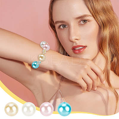 ABS Plastic Imitation Pearl Beads KY-PH0001-74B-1