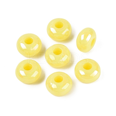 Opaque Acrylic European Beads OACR-E033-19G-1