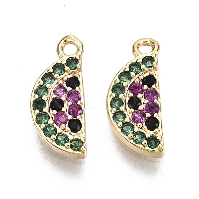 Brass Micro Cubic Zirconia Charms X-KK-N231-154-NF-1