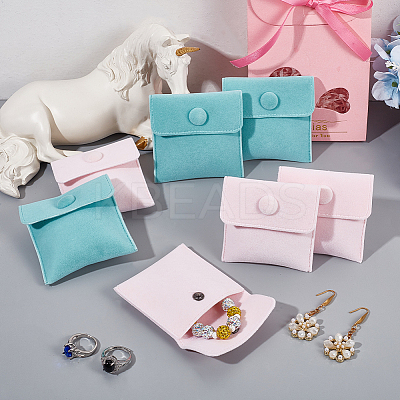 12Pcs 2 Colors Square Velvet Jewelry Bags TP-CP0001-02A-1