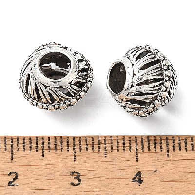 Rack Plating Alloy European Beads PALLOY-S189-01AS-1