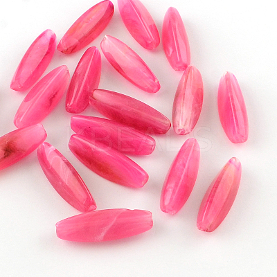 Rice Imitation Gemstone Acrylic Beads OACR-R035-14-1