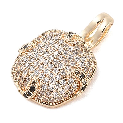 Brass Micro Pave Cubic Zirconia Pendants KK-S388-15G-1