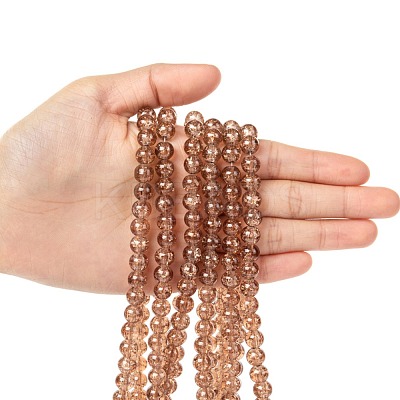 Crackle Glass Beads Strands CCG-Q001-8mm-07-1