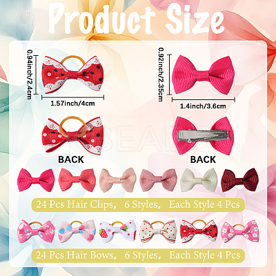 48Pcs Polyester & Iron Alligator Hair Clips AJEW-CN0004-10-1