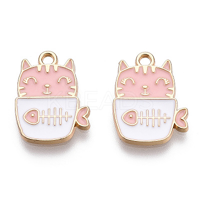 Golden Plated Alloy Enamel Pendants ENAM-T009-90B-RS-1