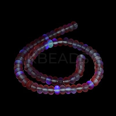 Frosted Transparent Glass Beads Strands X-FGLA-M002-01A-1