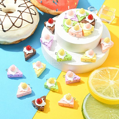 30Pcs 5 Colors Opaque Resin Imitation Food Pendants RESI-CJ0003-45-1