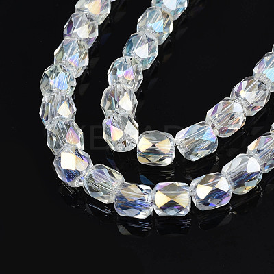 Electroplate Transparent Glass Beads Strands EGLA-N002-13-B-1