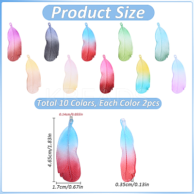 DIY Acrylic Feather Pendant Waxed Cotton Cord Necklace & Earring Making Kits DIY-YW0011-53-1
