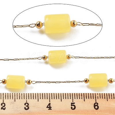 Handmade Column Synthetic Amber Beaded Chains CHS-P019-10G-1