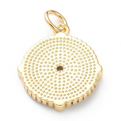 Brass Micro Pave Cubic Zirconia Pendants ZIRC-P200-14B-G-1
