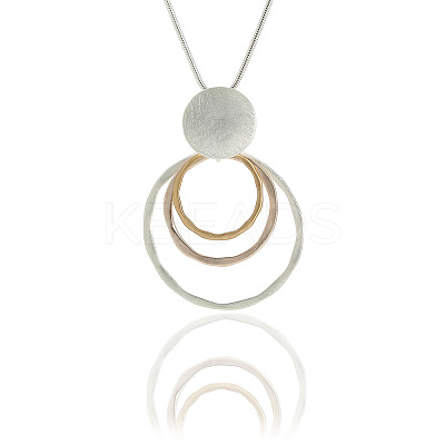 Alloy Triple Circle Pendant Necklaces for Women FS-WG499F1-02-1