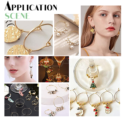30Pcs 3 Style Brass Wine Glass Charms Rings KK-PH0002-72-1