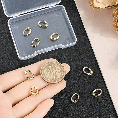 10Pcs Brass Spring Gate Rings KK-BBC0015-85-1