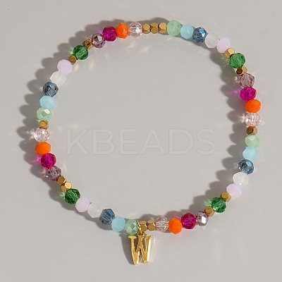 Brass Initial Charm Bracelets KC4213-23-1