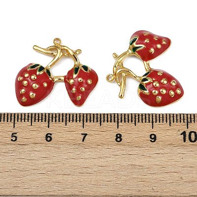 Strawberry 304 Stainless Steel Enamel Pendants STAS-L290-21E-G-1