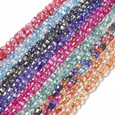 Electroplate Transparent Glass Beads Strand GLAA-G088-05-1