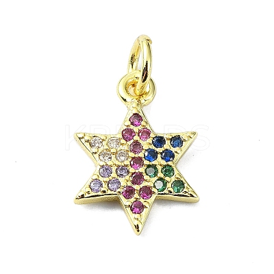 Brass Micro Pave Colorful Cubic Zirconia Pendants KK-H475-19G-11-1