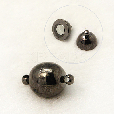 Brass Magnetic Clasps with Loops PALLOY-MC043-2B-1