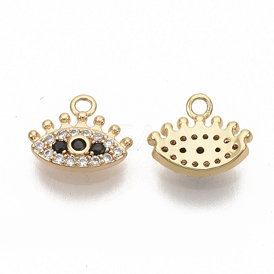 Brass Micro Pave Cubic Zirconia Charms X-ZIRC-T011-05G-NF-1