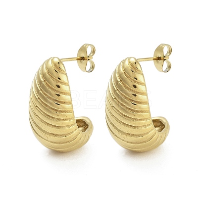 Ion Plating(IP) 304 Stainless Steel Stud Earrings for Women EJEW-N054-35G-1