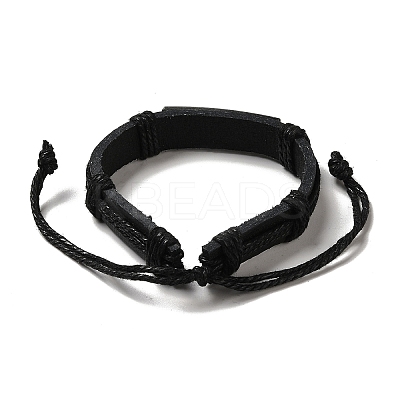 Alloy Rectangle with Cross Link Bracelet BJEW-C037-01A-1