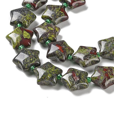 Natural Dragon Blood Jasper Beads Strands G-NH0005-011B-1